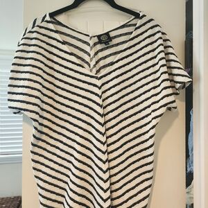 Striped Black and White Women's Top